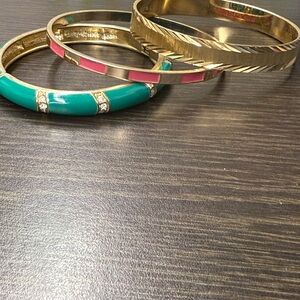 Monet Gold, w/Pink, and Green Bracelet Trio